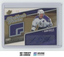 2005-06 SPx Flashback Fabrics Auto Relic Gold Luc Robitaille 1/1 #109 Los