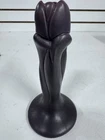 Van Briggle Pottery  Lilac Blue Tulip Bud Vase Candle Stick Holder 8” Signed BH