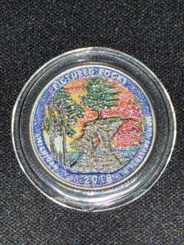 Pictured Rocks 2018p America The Beautiful  Colorized Washington Quarter  - Image 3 of 4