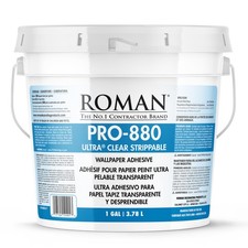 Roman PRO-880 Wallpaper Adhesive Paste Ultra Clear Strippable 1 Gallon 330 sq ft