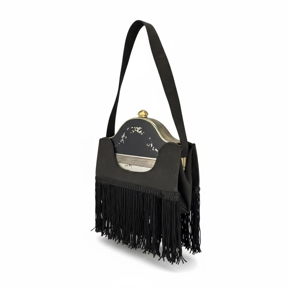 Estuche de cosméticos vintage de latón Volupte de los años 50 bolso original Wirh Foto 2 de 4