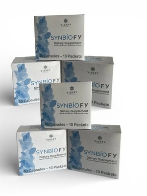 Vidafy Synbiofy  Capsules, 6 Pack Promo- New / Sealed! Probiotics! Exp 3/20/26