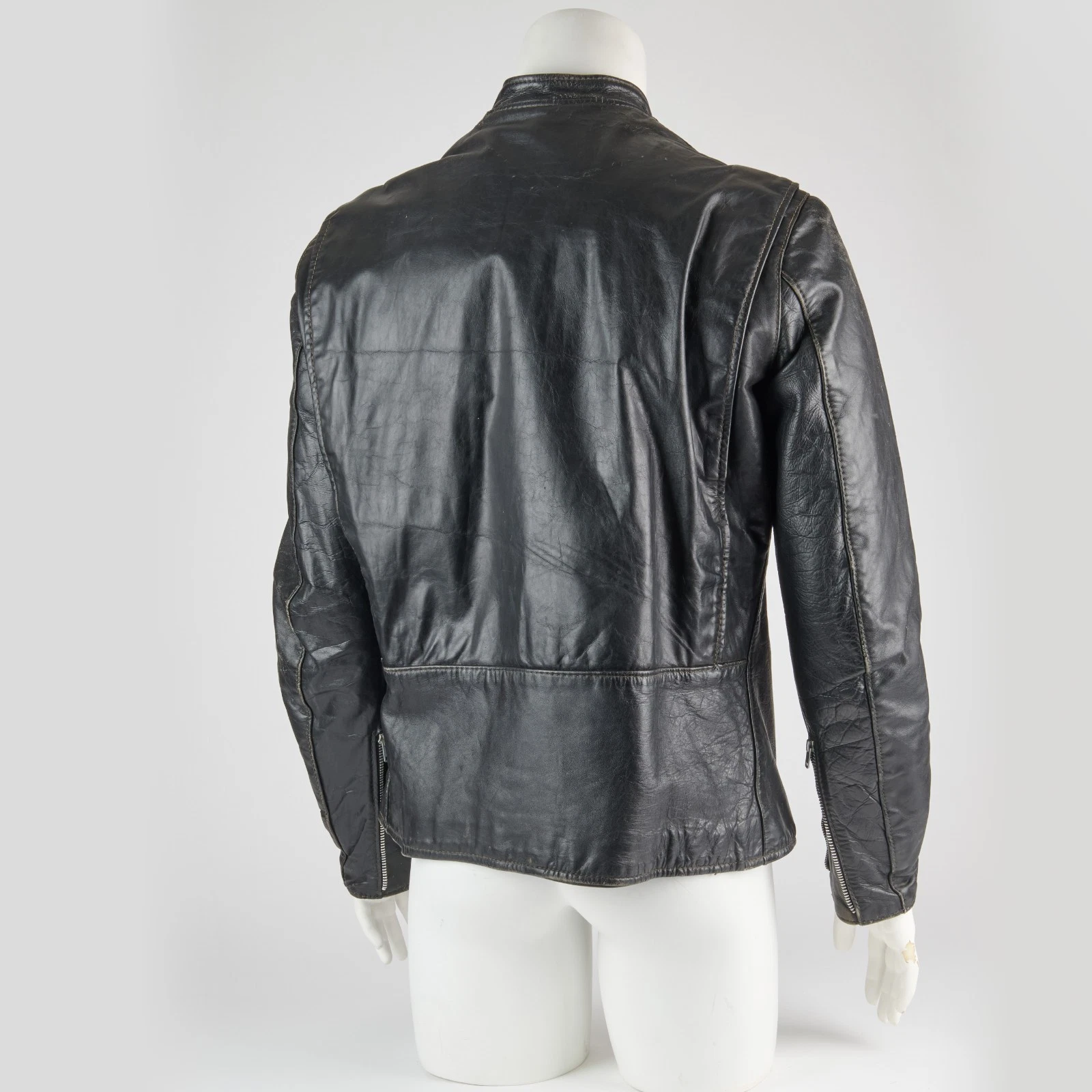 Brooks Vintage 1960s Men's Gold Label Blk Cafe Racer Moto Jacket Sz 42 MODDED!!! image 4