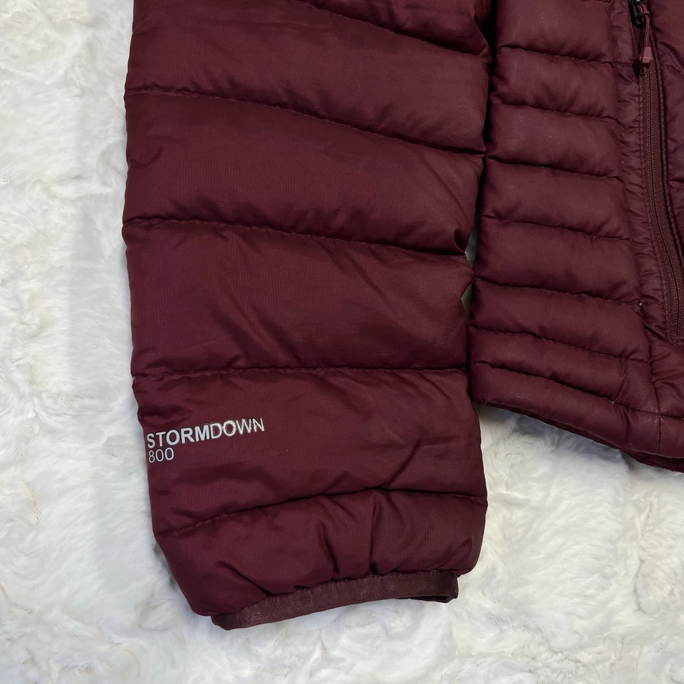 Chaqueta Eddie Bauer First Ascent Stormdown 800 para mujer M bolsillos granate cuello falso Foto 2 de 4