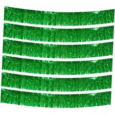 6 Pack 10 Feet Foil Fringe Garland Metallic Foil Foil Fringe Garland/Green