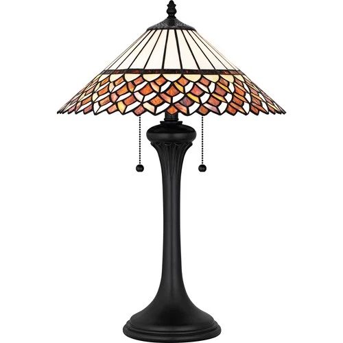 Quoizel TF6815 Isla 2 Light 25" Tall Tiffany Table Lamp - Black - Picture 1 of 3