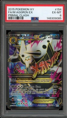 Pokemon M Aggron EX XY Primal Clash Full Art #154 PSA 6