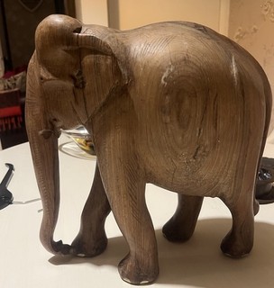 Vintage Wooden Elephant Carving Large