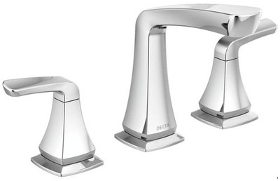Delta Vesna Widespread Two Handle Bathroom 3 Hole Sink Faucet Chrome 1.2 GPM