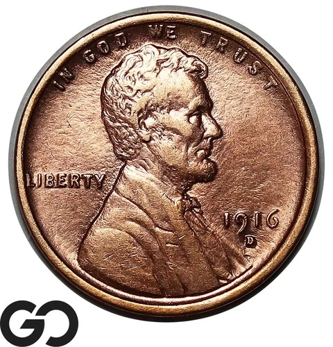 1916-D Lincoln Cent Wheat Penny Great Luster, Gem BU++
