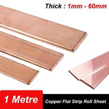 1 Metre Copper Cu Metal Flat Copper Strip Copper Plate 1mm - 60mm Thick