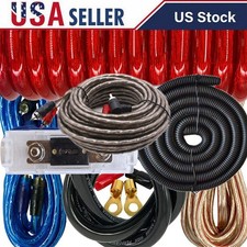 0 Gauge Amplifier Install Kit Complete Amp Wiring Cables 5000W Power Rating Set