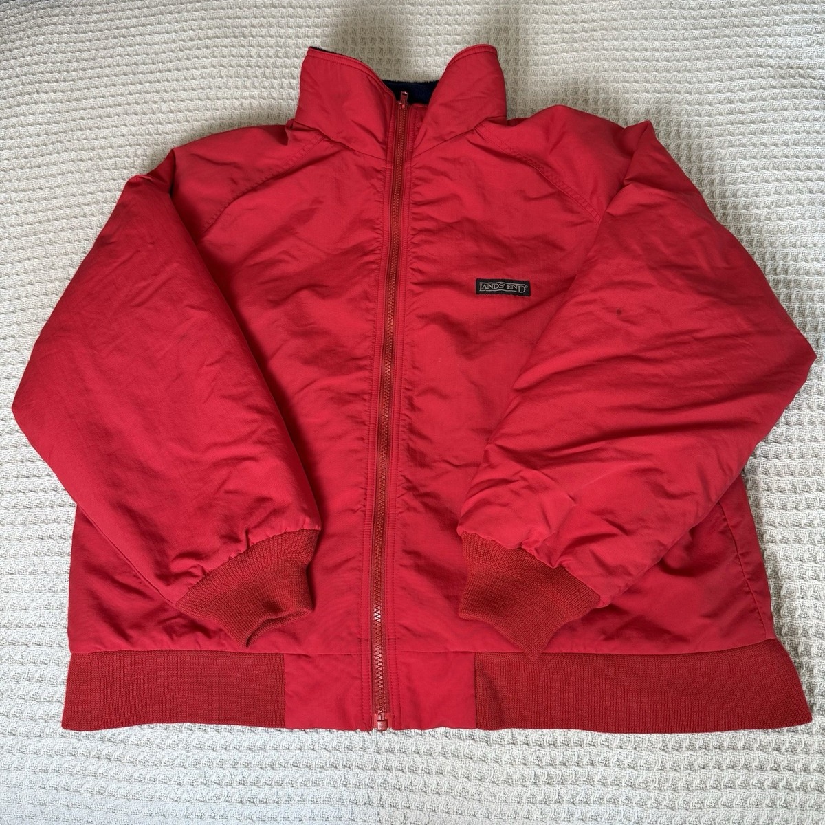 Vintage Lands End Squall Jacket Womens Large Petite Red Winter