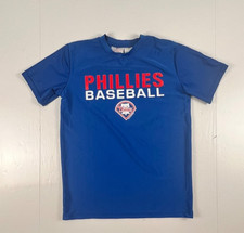 Philadelphia Phillies Shirt Boys Large 14/16 Blue MLB Logo Genuine Merchandise