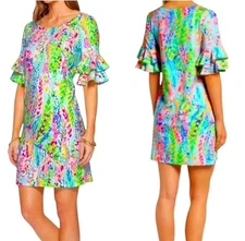Lilly Pulitzer Lula Dress Catch the Wave Sz Medium NEW $168 Rare HTF Tropical