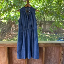 Eshakti Custom Women's Blue Chambray Midi Dress Size M/L