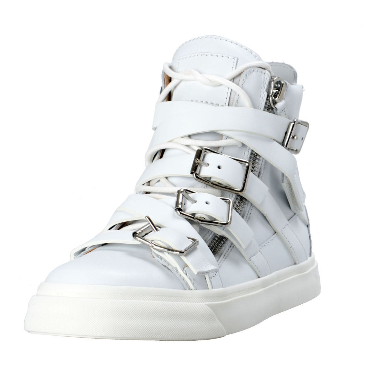 Женские модные кроссовки из белой кожи Giuseppe Zanotti Sz 5 6 7 8 9 10