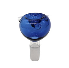 Round Blue Clear Glass Bowl Slide Smoking Water Pipe 14mm Male Joint