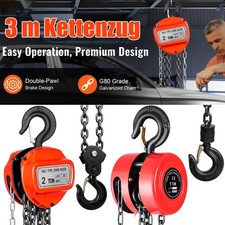 Kettenzug 2t 3m Seilzug Flaschenzug Hubh&ouml;he Kran Kettenflaschenzug mit G80-Kette