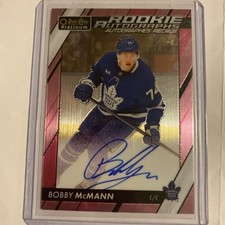 2023-24 OPC Platinum - Bobby McaMann Matte Pink Rookie Auto SP. Maple Leafs