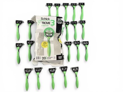Schick Xtreme 3 Sensitive Disposable Razors 20 Count 3 Blade Flexible Pivot