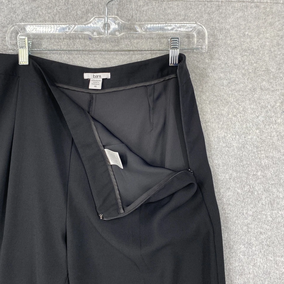 Bar lll Dress Pants Women's 10 Black Pleated Front Wide Leg High Rise Dressy - Image 4 of 4