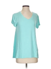 H By Halston Women Green Short Sleeve T-Shirt XS