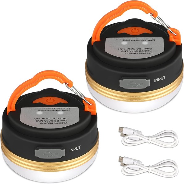 Campinglampe Led 2 StüCk Usb Wiederaufladbar 1800Mah Wasserdicht 3 Modi-image