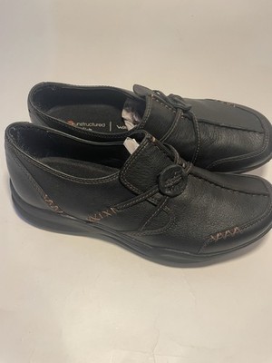 Clarks Unstructured Leather Mary Jane Shoes Women s US 7M EU 37.5 Black Comfort