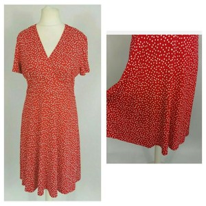 hobbs red polka dot dress