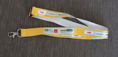 Schlüsselband Lanyard gelb ABB SKF Tetra PAK Ericsson Combient Neu