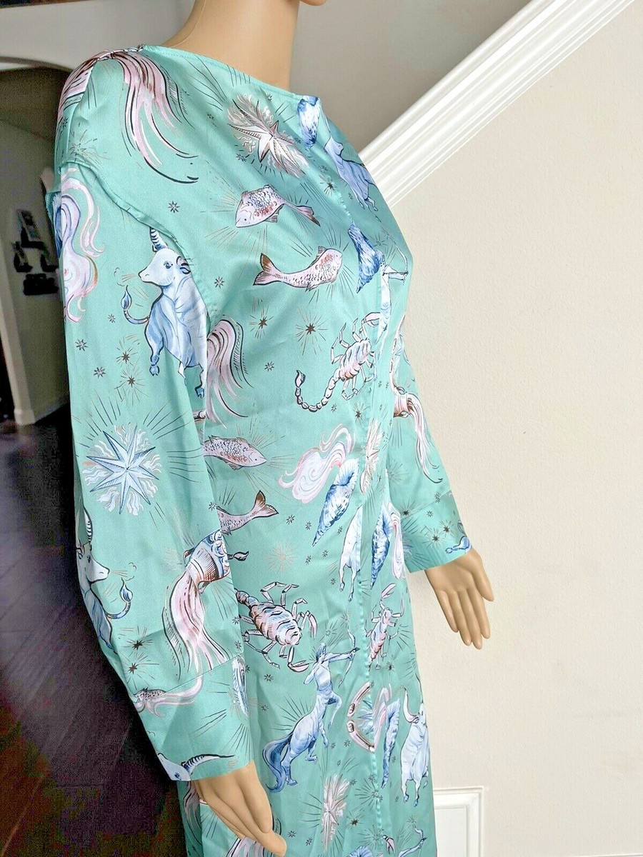 ZARA SEA GREEN PRINTED MIDI DRESS LONG SLEEVES LIMIED EDITION NEW WITH TAG  | eBay