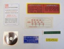 FIAT 1200 GRANLUCE - BN - SPYDER/ KIT ADESIVI MOTORE/ ENGINE STICKERS SET