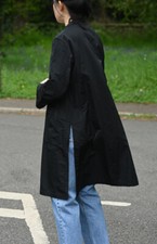 Jil Sander Black Trench Coat Parka Size S It38 Side Slits