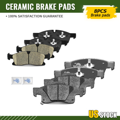 For 2011 - 2021 Jeep Grand Cherokee Dodge Durango Front Rear Ceramic Brake Pads