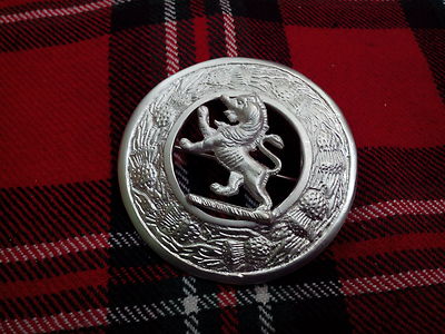 Spilla Da Kilt Uomo Leone Scozzese Rampante Placcata Argento, 4 Pollici, Ottone - Tartan City