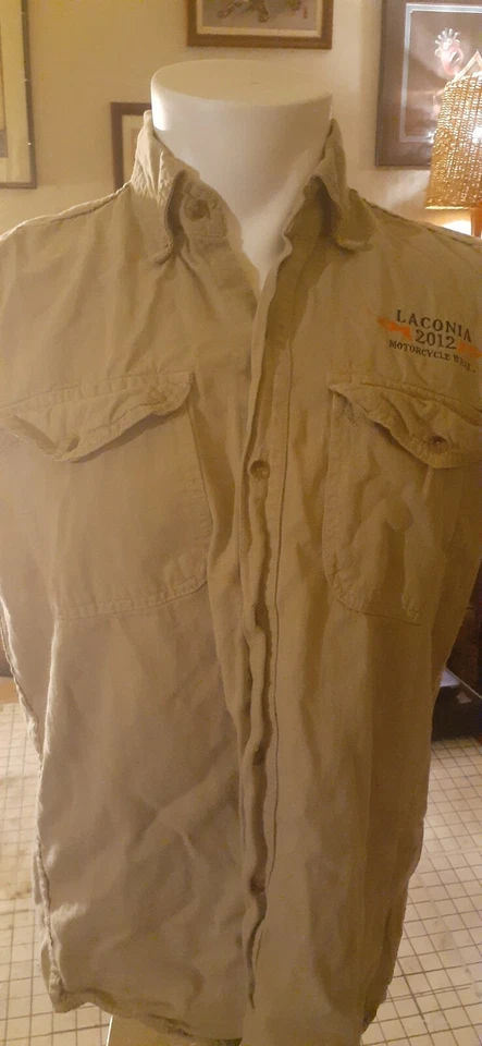 2012 Laconia Motorcycle Week colete camisa sem mangas jeans Eagle clube de motociclista Med - Imagem 2 de 2