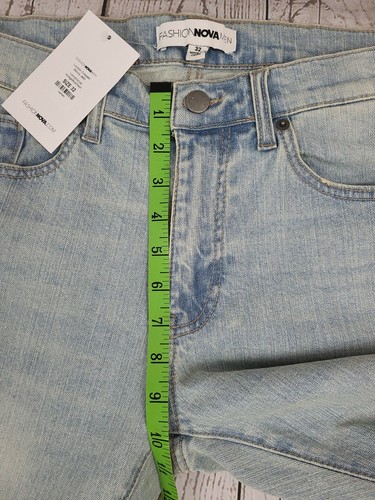 Fashion Nova Herren Größe 32 London zugeschnittene Skinny Jeans Distressed hellblau - Bild 9 von 12