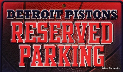 Detroit Pistons NBA. Metal Reserved Parking Wall Sign Basketball 11" X 8 1/2" - Picture 2 of 5