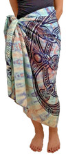 Sheer Batik Sarong Pareo Rayon Beach Bikini Cover-up Wrap Skirt Tie-Dye Print