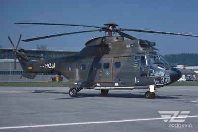 Aircraft Slide F-WZJA A332 Super Puma Swiss Helicopter Evaluation, 1980