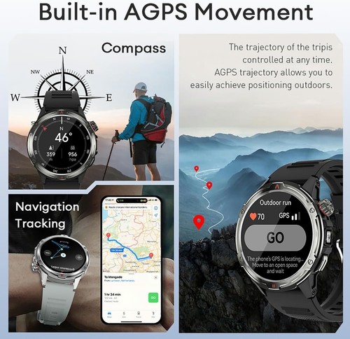 Tetra R4 1.43" HD AMOLED Retina Display Sports Smart Watch for Men Android IOS - Zdjęcie 11 z 14