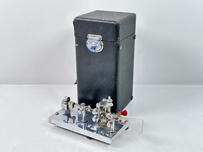 Vintage Antique Vibroplex Presentation Vintage Telegraph Key Bug W/ Case