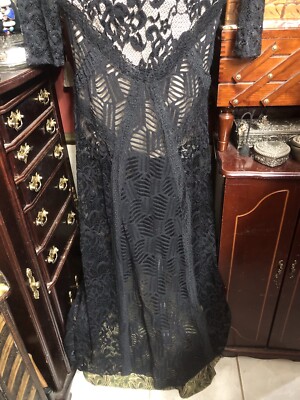 Gorgeous Emerald Sundae Women's Black Lace Long Sleeve Maxi Dress Size M/L  | eBay