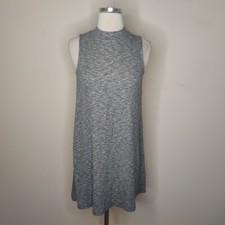 Madewell Mock Neck Swingy Tank Dress Size XXS 2XS Women's Heathered Grey
