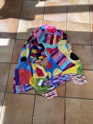 Saks Fifth Avenue Blossom Garden 100% Silk scarf NWT $195 Retail 40” X 28”  - Main Image