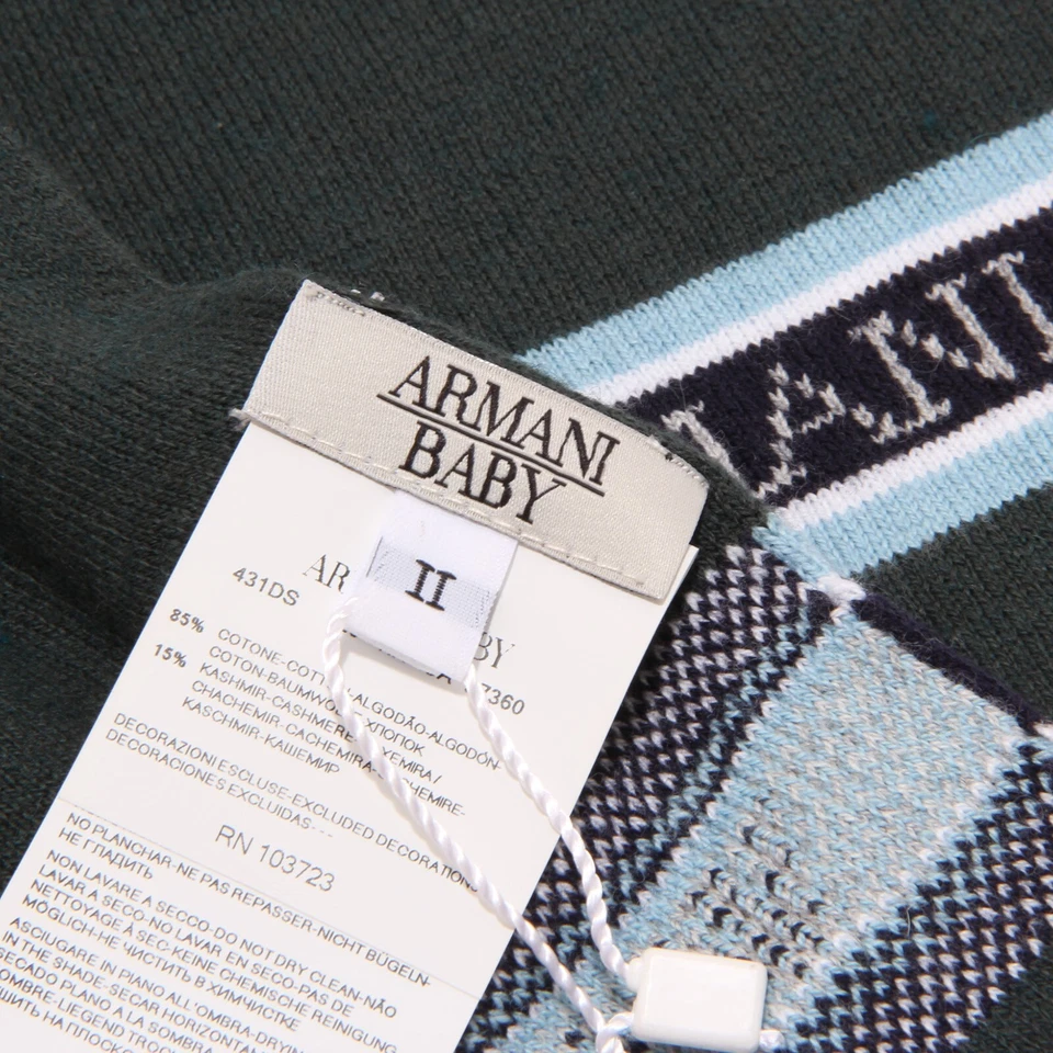 5283T sciarpa bimbo ARMANI BABY lana/cashmere verde green scarf boy kid - Imagen 4 de 4