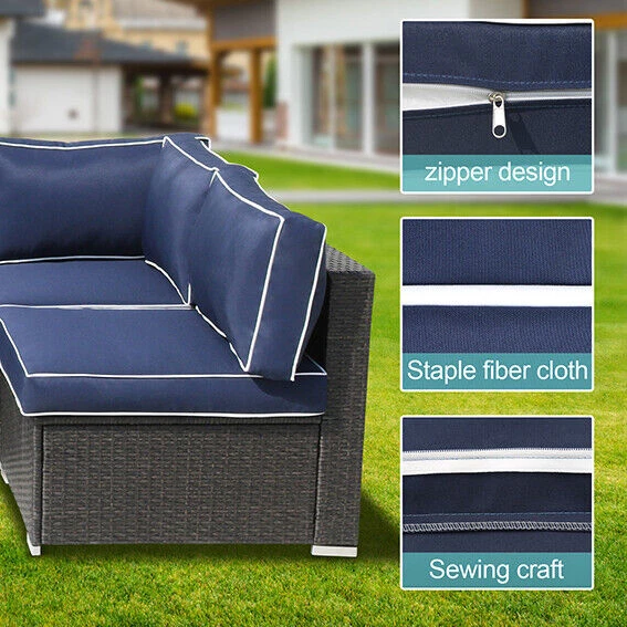 Juego de fundas de cojín para silla de muebles de patio de 14 piezas fundas de sofá de exterior de repuesto Foto 4 de 4