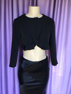 LIU JO (Italy) Black Cropped Bolero Jacket Size 40 NWT