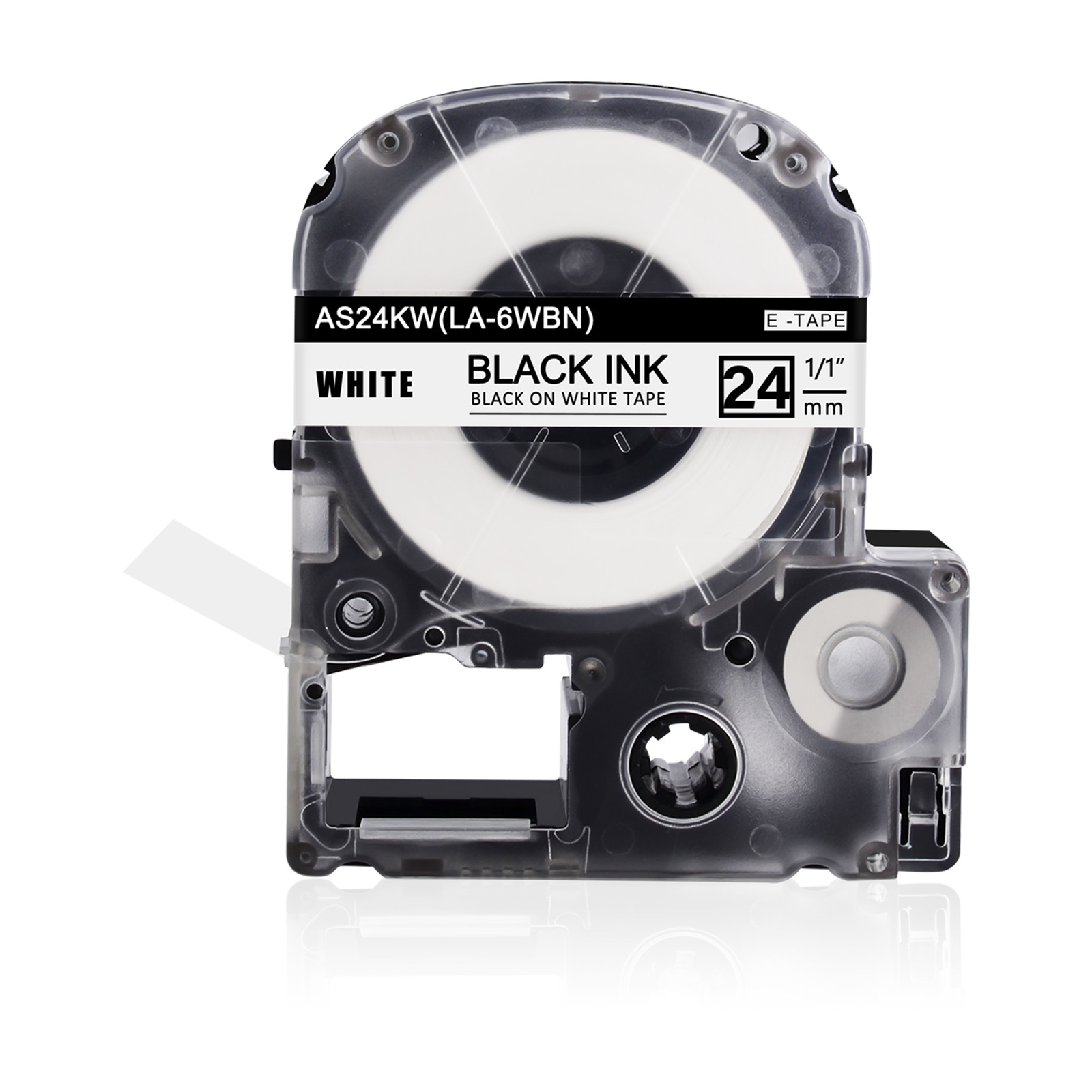 1PK Label Compatible with KingJim LK-6WBN Epson SS24KW 24mm White Tape for LW700